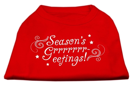 Seasons Greetings Screen Print Shirt Red XL